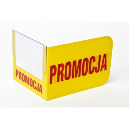 Stoper żółty z napisem „Promocja” o wymiarach 160x60 mm