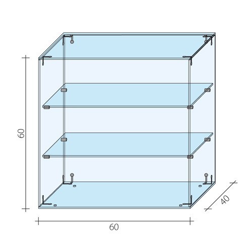 Gablota szklana o wymiarach 60x40x60 cm AL 13/M/ALB