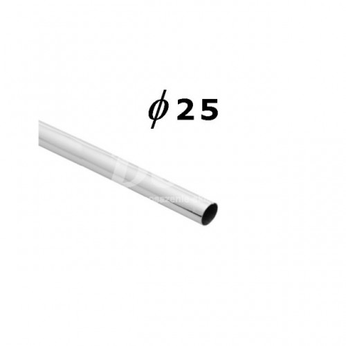 Drążek-rura chromowana o długości 200 cm i średnicy fi 25 mm, grubość ścianki 1 mm SZO/AC500-0-200