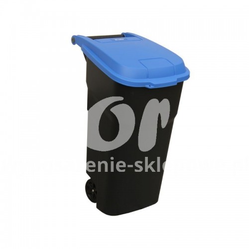 Duży pojemnik na odpady z pokrywą w kolorze niebieskim o pojemności 100 litrów KJC302/MER