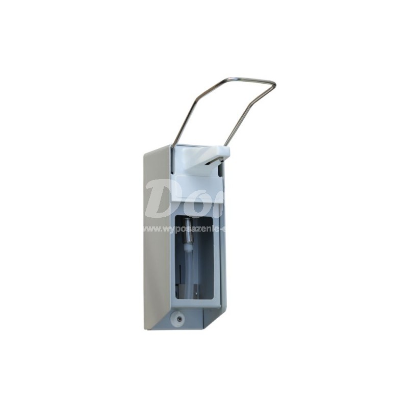 Dozownik aluminiowy z przyciskiem lokciowym na jednorazowe wklady o pojemnosci  500 ml [D9E/MER]