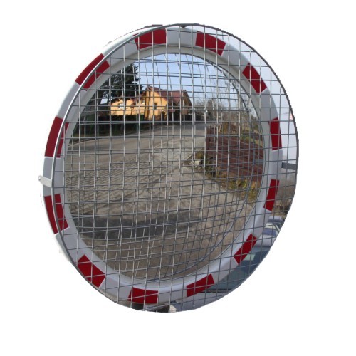 Lustro drogowe akrylowe z siatką zabezpieczającą o średnicy 60 cm