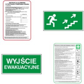 Instrukcje BHP, PPOŻ i znaki ewakuacyjne